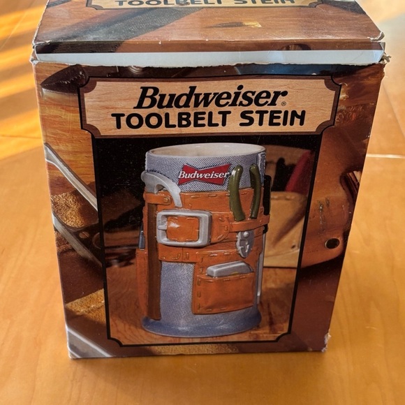 Vintage Budweiser Ceramic Toolbelt Stein Mug NWT - Picture 1 of 13